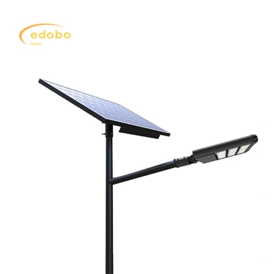 Solcellelampe Solcelledrevet gadelys med lithium batteri sort panel